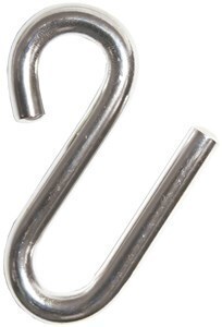 S Hooks - Stainless Steel (316 Grade) - 75mm Long 8mm dia to Fit 18mm Rope