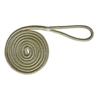 Nylon Mooring / Dock Line with Polyester Cover (White with Gold Fleck) 12mm x 12m