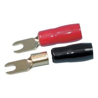 Red & Black Forked Spade Terminals - Pack