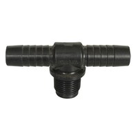 Hose Tail to BSP Male Tee - 12mm (1/2") Hose to 1/2" BSP Thread