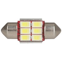 LED Festoon Globe, 31mm 6x5730 LEDs, CANBus Compatible